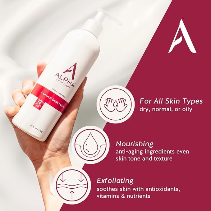 (B01FX1FAH8) - Alpha Skin Care Revitalizing Body Lotion with 12% Glycolic AHA, Simple and Effective Multi-Purpose
