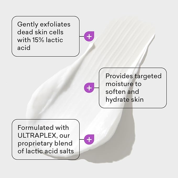 (B07CD5P419) - AmLactin Ultra Smoothing - 4.9 oz Body & Hand Cream with 15% Lactic Acid - Exfoliator and Moisturizer for Rough and Bumpy Dry Skin (Packaging May Vary)