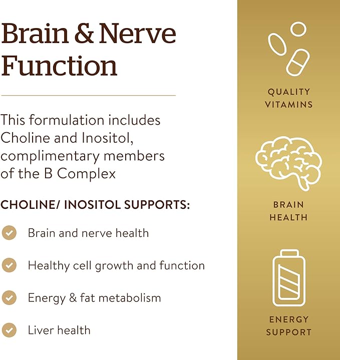 (B00014EBPA) - Solgar Choline/Inositol 500 mg/500 mg, 100 Vegetable Capsules - Energy Metabolism