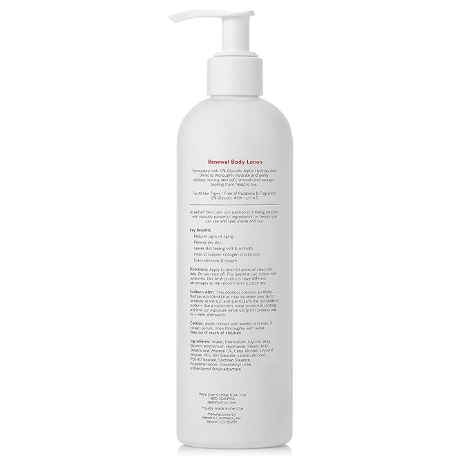 (B01FX1FAH8) - Alpha Skin Care Revitalizing Body Lotion with 12% Glycolic AHA, Simple and Effective Multi-Purpose